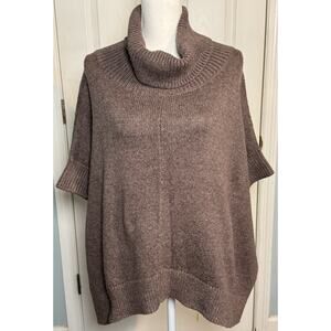 Old Navy Brown Turtleneck Oversized Sweater, Short Sleeve, M/L